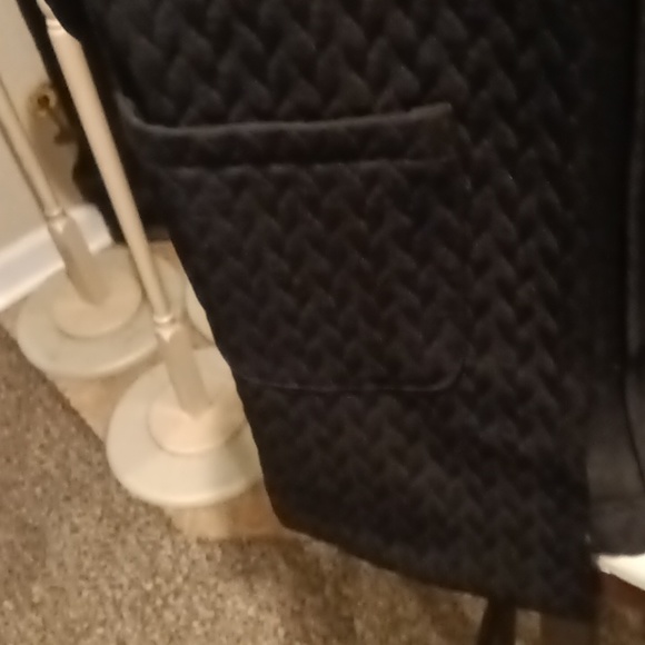 NWT NYCC black embossed l/s coat w big pockets & side slits Sz Med - Picture 10 of 13